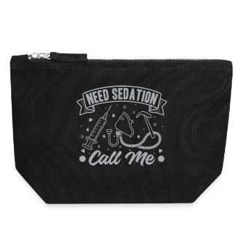 Anesthesiologist Need Sedation Anesthesia - Canvas Zip Pouch 18 x 19 cm - black - Front