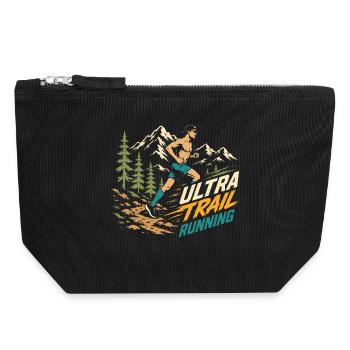 Ultra Trail Running - Pochette zippée en toile 18 x 19 cm - noir - Devant