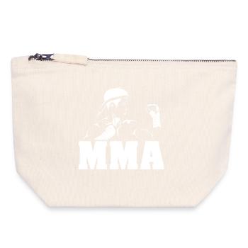 Symbole d’arts martiaux mixtes Fighter MMA cadeau - Pochette zippée en toile 18 x 19 cm - blanc naturel - Devant