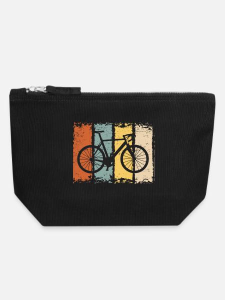 Fahrrad - Canvas Reißverschluss-Täschchen (18 x 19 cm) - Schwarz