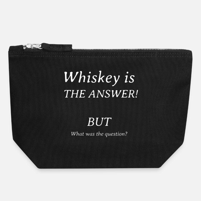 Whiskey is the answer - Canvas Zip Pouch 18 x 19 cm - black