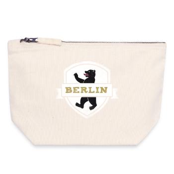 berlin bär wappen hauptstadt deutschland mauer tri - Canvas Reißverschluss-Täschchen (18 x 19 cm) - Naturweiß - Vorne