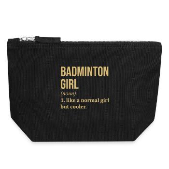 Badminton - Canvas Zip Pouch 18 x 19 cm - black - Front