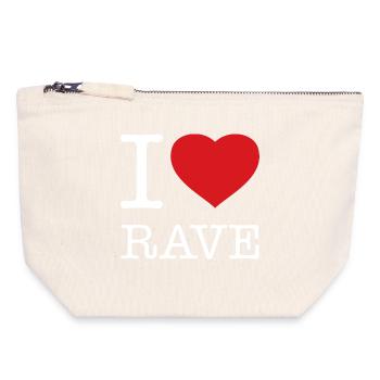 I LOVE RAVE - Canvas Zip Pouch 18 x 19 cm - nature - Front
