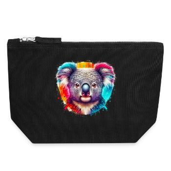 Koala - Canvas Reißverschluss-Täschchen (18 x 19 cm) - Schwarz - Vorne