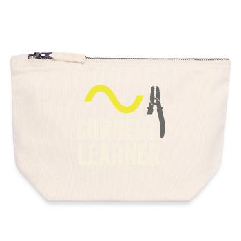 Apprenti électricien, étudiant dans le métier d’électricien - Pochette zippée en toile 18 x 19 cm - blanc naturel - Devant