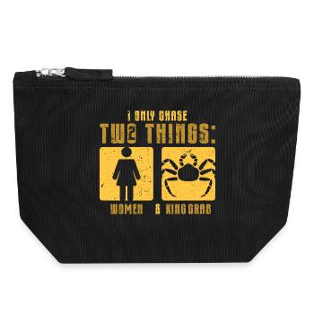 Crabe royal d’Alaska - Pochette zippée en toile 18 x 19 cm - noir - Devant