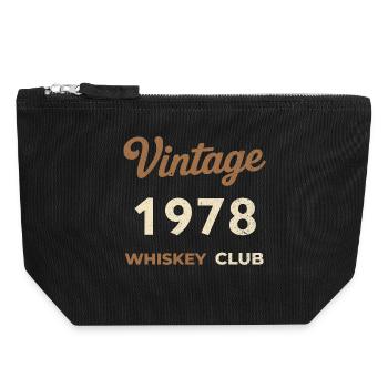 Millésime 1978 – Whiskey Club Rétro Année de naissance - Pochette zippée en toile 18 x 19 cm - noir - Devant