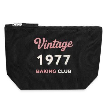 Vintage 1977 – Baking Club Retro Geburtsjahr - Canvas Reißverschluss-Täschchen (18 x 19 cm) - Schwarz - Vorne