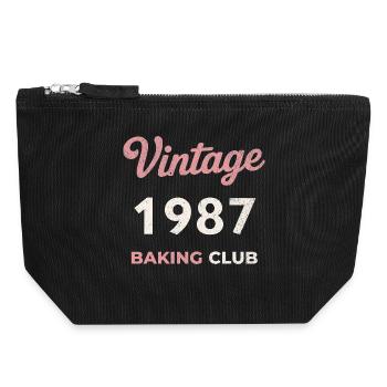 Vintage 1987 – Baking Club Retro Geburtsjahr - Canvas Reißverschluss-Täschchen (18 x 19 cm) - Schwarz - Vorne