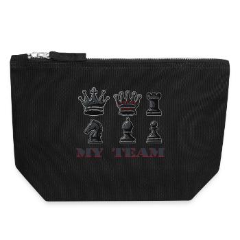 Chess - Canvas Zip Pouch 18 x 19 cm - black - Front