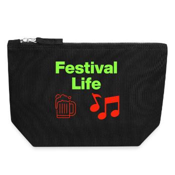 Festival Life – Beer & Beats! - Canvas Zip Pouch 18 x 19 cm - black - Front