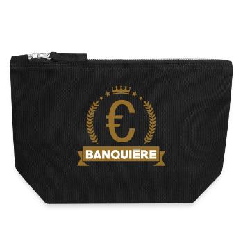 Banker | Banking | Finance - Canvas Zip Pouch 18 x 19 cm - black - Front