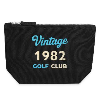 Vintage 1982 Golf Club Retro Geburtsjahr Geschenk - Canvas Reißverschluss-Täschchen (18 x 19 cm) - Schwarz - Vorne