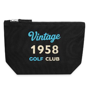 Vintage 1958 Golf Club Retro Geburtsjahr Geschenk - Canvas Reißverschluss-Täschchen (18 x 19 cm) - Schwarz - Vorne