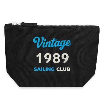 Millésime 1989 – Année de naissance rétro du Yachting Club - Pochette zippée en toile 18 x 19 cm - noir - Devant