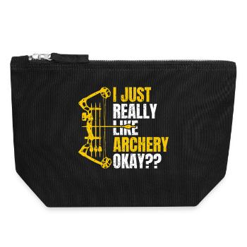 Archery - Canvas Zip Pouch 18 x 19 cm - black - Front
