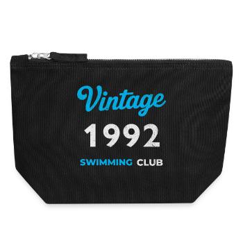 Vintage 1992 – Swimming Club Retro Geburtsjahr - Canvas Reißverschluss-Täschchen (18 x 19 cm) - Schwarz - Vorne
