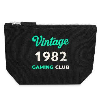 Vintage 1982 – Année de naissance rétro de Gaming Club - Pochette zippée en toile 18 x 19 cm - noir - Devant