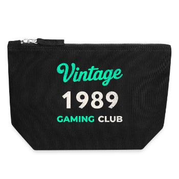 Vintage 1989 – Gaming Club Retro Birth Year - Canvas Zip Pouch 18 x 19 cm - black - Front