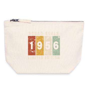 Anniversary 1956 - 70 years - Canvas Zip Pouch 18 x 19 cm - nature - Front
