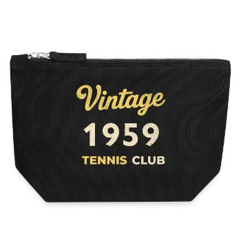 Vintage 1959 Tennis Club Retro Geburtstag Geschenk - Canvas Reißverschluss-Täschchen (18 x 19 cm) - Schwarz - Vorne