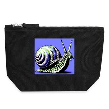 Escargot - Pochette zippée en toile 18 x 19 cm - noir - Devant