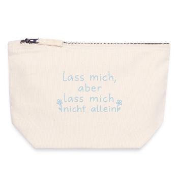 Leave me, but don't leave me alone light blue - Canvas Zip Pouch 18 x 19 cm - nature - Front