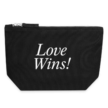 NEW -- Love Wins! - Canvas Zip Pouch 18 x 19 cm - black - Front