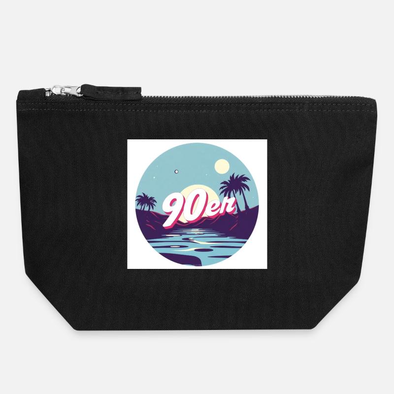 90‘s Summer - Canvas Reißverschluss-Täschchen (18 x 19 cm) - Schwarz