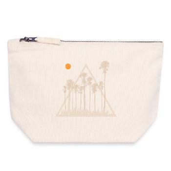 Palm Trees Tropical Summer Sunset Triangle - Canvas Zip Pouch 18 x 19 cm - nature - Front