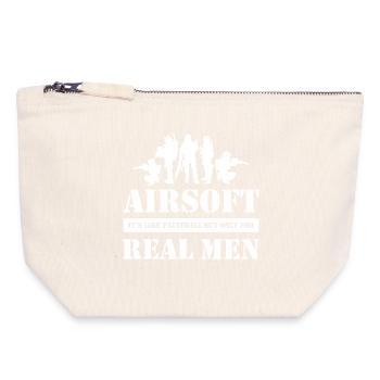Airsoft Real Männer Taktischer Humor - Canvas Reißverschluss-Täschchen (18 x 19 cm) - Naturweiß - Vorne