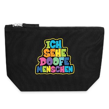 Ich sehe Doofe Menschen - Canvas Reißverschluss-Täschchen (18 x 19 cm) - Schwarz - Vorne
