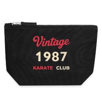 Vintage 1987 – Année de naissance rétro du Karate Club - Pochette zippée en toile 18 x 19 cm - noir - Devant