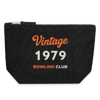 Vintage 1979 – Bowling Club Retro Geburtsjahr - Canvas Reißverschluss-Täschchen (18 x 19 cm) - Schwarz - Vorne