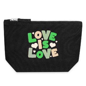 Love Is Love Herz Design - Canvas Reißverschluss-Täschchen (18 x 19 cm) - Schwarz - Vorne