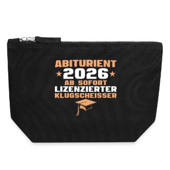 Don de l’Abitur de fin d’études secondaires 2026 - Pochette zippée en toile 18 x 19 cm - noir - Devant