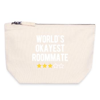 World’s Okayest Roommate 3 Star Humor - Canvas Zip Pouch 18 x 19 cm - nature - Front