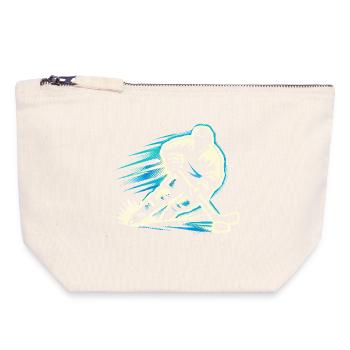Eishockey Spieler Kinder Geschenk Herren - Canvas Reißverschluss-Täschchen (18 x 19 cm) - Naturweiß - Vorne