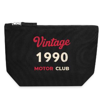 Vintage 1990 Motor Club Retro Geburtsjahr Geschenk - Canvas Reißverschluss-Täschchen (18 x 19 cm) - Schwarz - Vorne