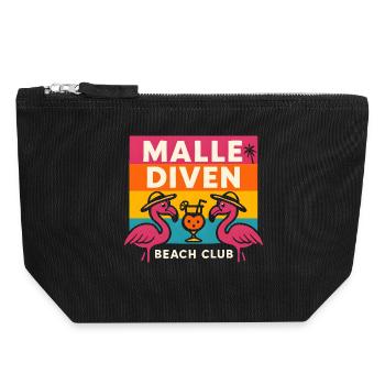 Malle Diven Beach Club Flamingo Mallorca Party  - Canvas Reißverschluss-Täschchen (18 x 19 cm) - Schwarz - Vorne