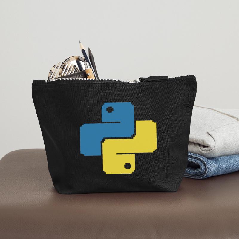 Python Pixelart Canvas Reißverschluss-Täschchen (18 x 19 cm)