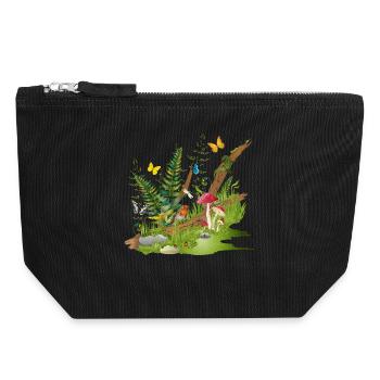 a piece of nature at the edge of the forest - habitat for animals - Canvas Zip Pouch 18 x 19 cm - black - Front