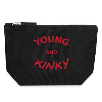 Text T-Shirt Design Young und Kinky Geschenkidee. - Canvas Reißverschluss-Täschchen (18 x 19 cm) - Schwarz - Vorne