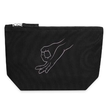 Trou de signalisation manuelle dans un jeu d’enfant - Pochette zippée en toile 18 x 19 cm - noir - Devant