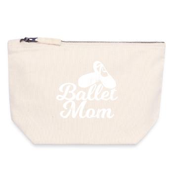 Maman de ballet - Pochette zippée en toile 18 x 19 cm - blanc naturel - Devant