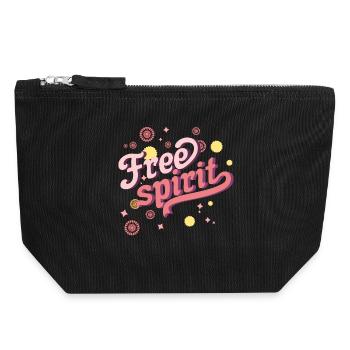 Free spirit, free spirit, freedom, cool spirit - Canvas Zip Pouch 18 x 19 cm - black - Front