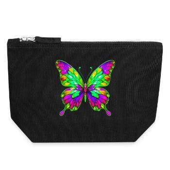 Butterfly - Canvas Zip Pouch 18 x 19 cm - black - Front