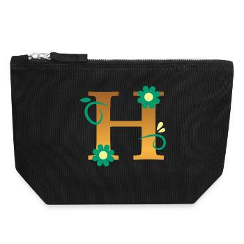 H - Pochette zippée en toile 18 x 19 cm - noir - Devant