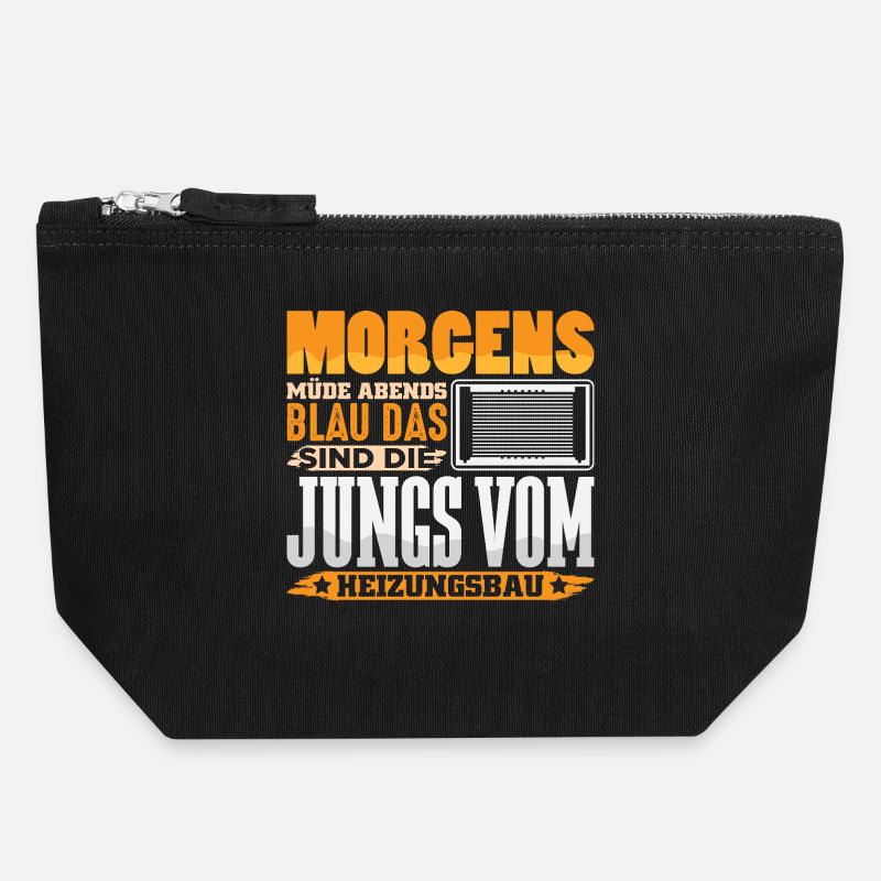 Heating Engineer Heating Construction Plumber Plumber - Canvas Zip Pouch 18 x 19 cm - black